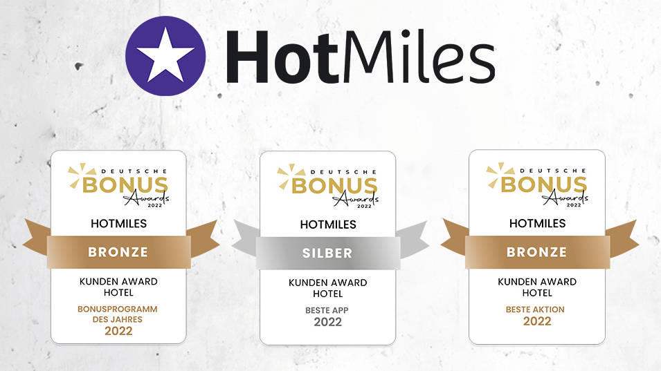 HotMiles gehört zu den Gewinnern des Deutschen Bonus Awards 2022 - H-Hotels.com HotMiles gehört zu den Gewinnern des Deutschen Bonus Awards 2022 - H-Hotels.com